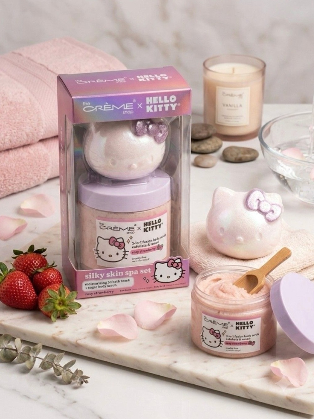 The Crème Shop x Hello Kitty Silky Skin Spa Set Full Size NWT